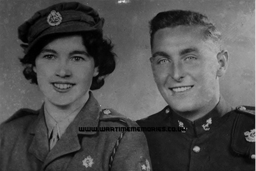 Joyce and Les, Sept 1942, wedding with  both in uniform